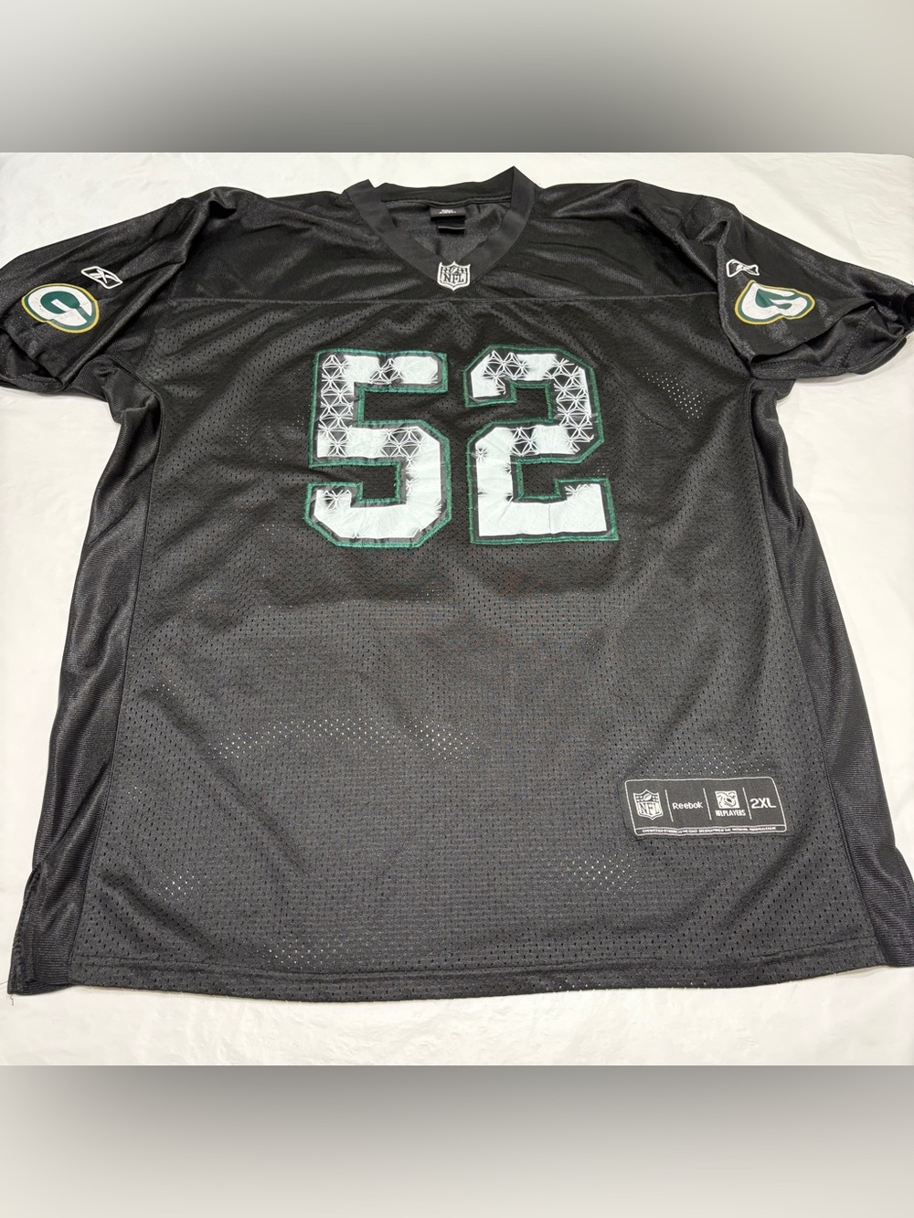NFL Green Bay Packers Clay Matthews #52 Reebok Black Jersey Men’s 2XL